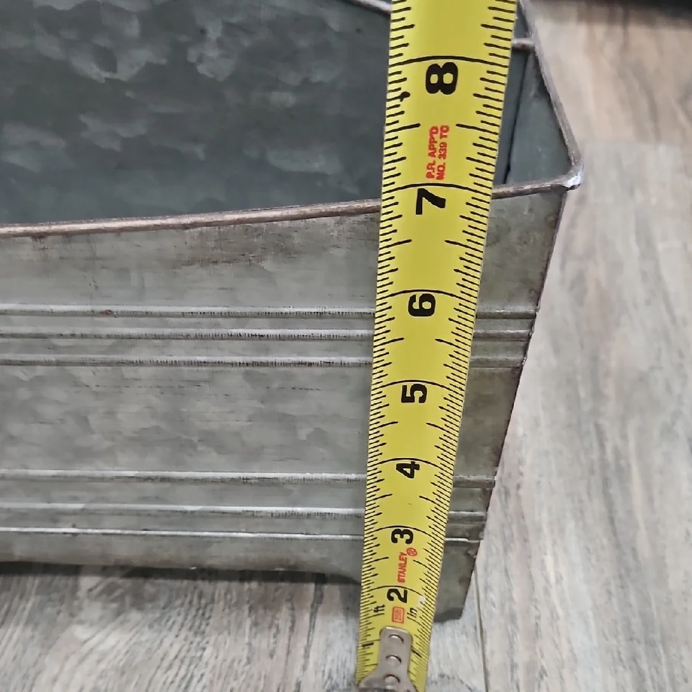 Galvanized Storage Bin with Wooden Handle